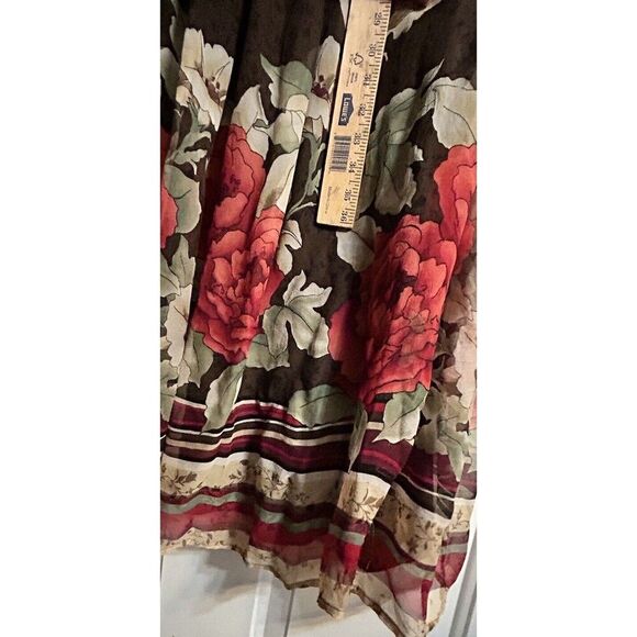 Signature by Robbie Bee Silk Dress Women Sz14 Empire Waist Cottage Core Babydoll - Picture 12 of 16